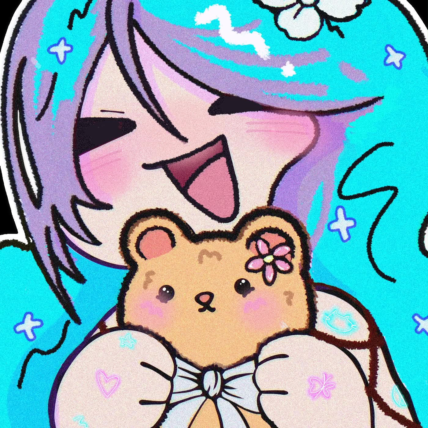 Kumomo mascot with teddy bear